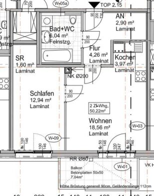 traumhafte Neubauwohnung mit Balkon 2 Zimmer zu vermieten, 1220 Wien, Wohnung